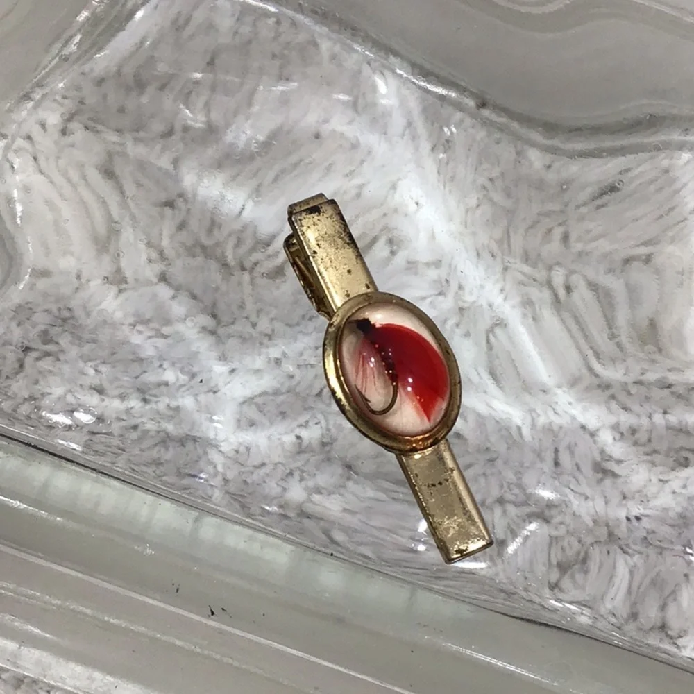 Vintage Anson fly fishing tie clip & cuff links set